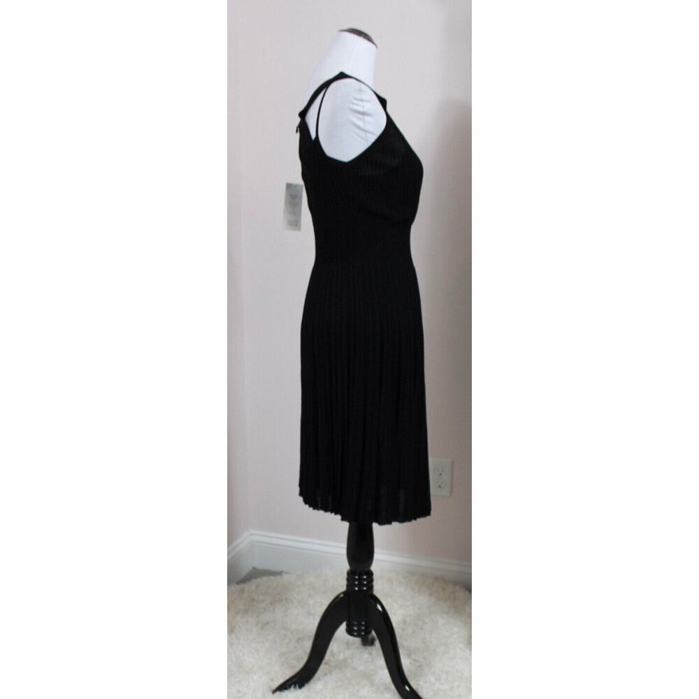 EILEEN FISHER Sz XS Black Refined Viscose Pleat Surplice Dress NWT - Picture 4 of 8